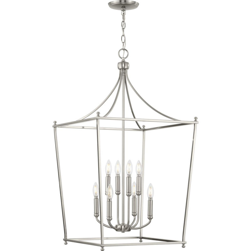 Luminaire pour vestibule à huit lumières New, Nickel brossé
