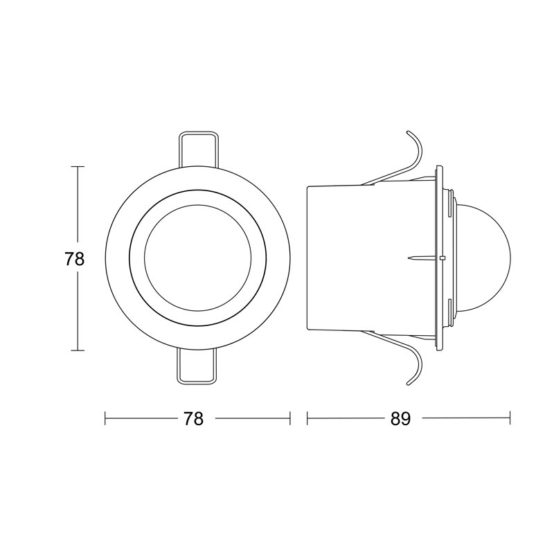 Motion Sensor IS 360-1 PIR Flush Ceiliung Mount 4m Reach 1000W, Black