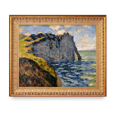 The Cliff of Aval, Etrétat by Claude Monet Framed,Image World Classic Reproductions For HomeDecor,Vintage Pattern Gold Frame