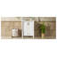 Meuble-lavabo moderne de 24 po avec lavabo en céramique, motif à motif orné, portes à fermeture en douceur, finition blanche, cadre en bois massif et panneau de fibres à densité moyenne