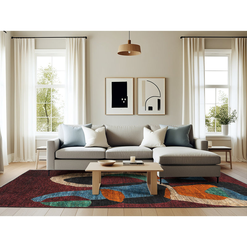 Angelyka Abstract Indoor Rug, Rectangle 6' x 9'