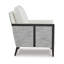 Chaise d'appoint Adi, mélange de polyester acrylique ivoire, structure en bois massif noir