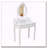 White Princess Vanity Desk Set with 360° Rotating Mirror, 4 Drawers and Stool-1639920635