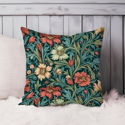 Botanical William Morris Flower Botanical Pattern III Plant Leaves Pillow Cover