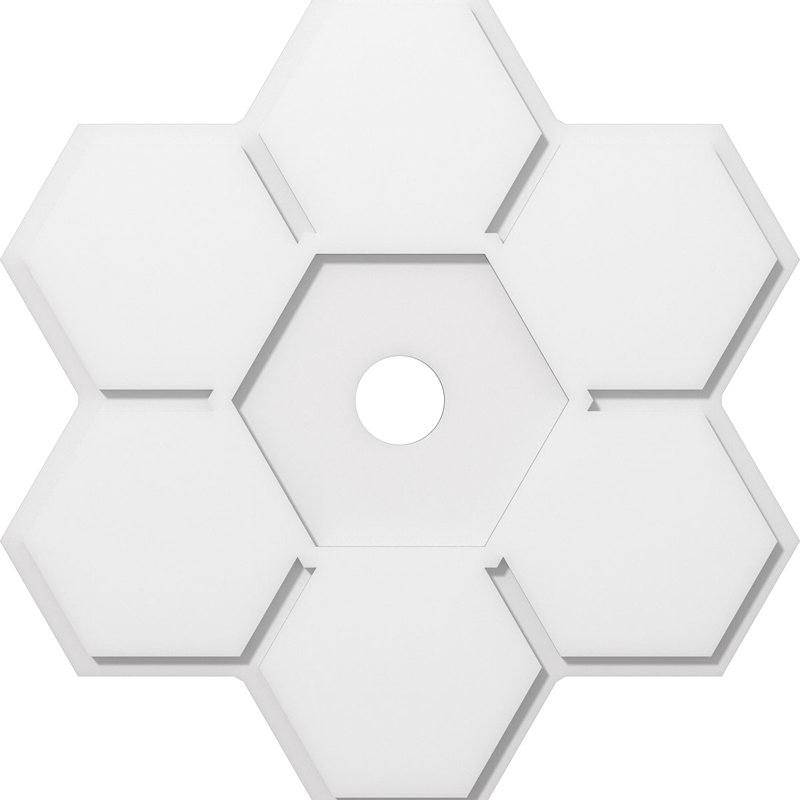 Médaillon de plafond contemporain en PVC de qualité architecturale 36 po x P 6 po x P 12 1/2 po x P 1 po