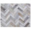Mosaic Leather Cowhide Chevron Area Rug in Silver-40096241