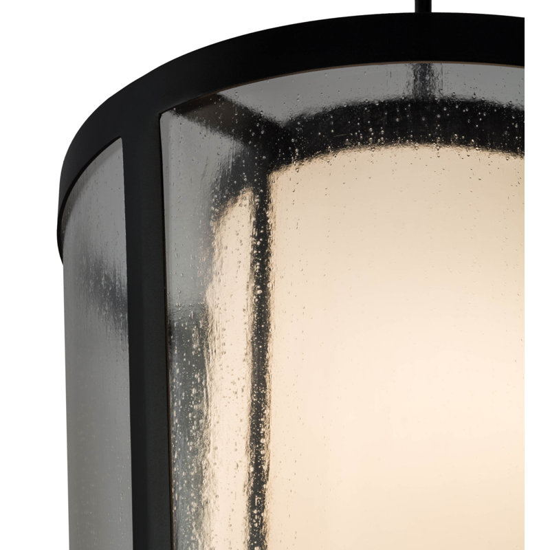 Cilindro Black Seedy Glass 4-Light Indoor/Outdoor Pendant