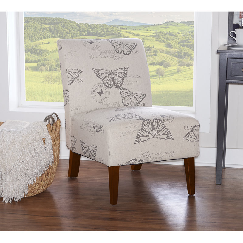 Fauteuil de chambre en tissu avec pieds en bois Cashaun