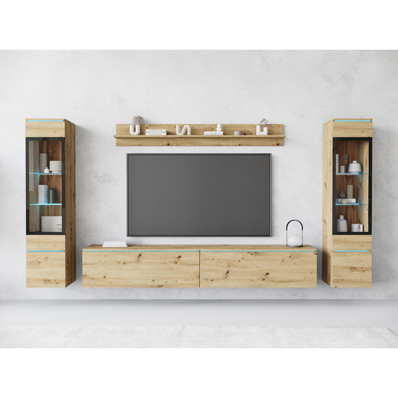 Veve II Unfinished Entertainment Centre for TVs up to 78", Oak Artisan
