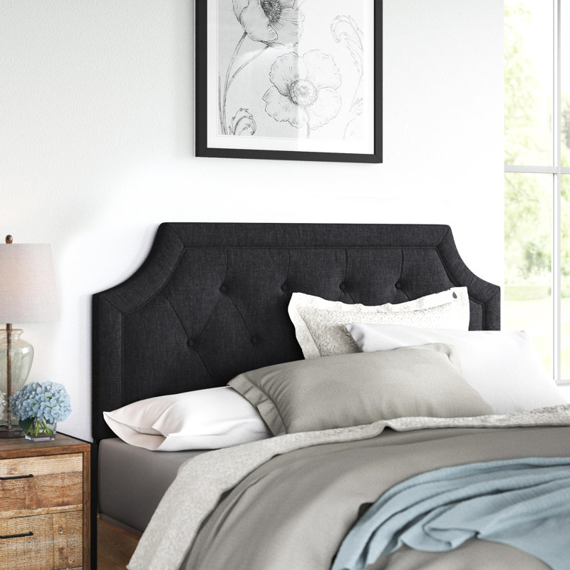 Tête de lit moderne et contemporaine Amery, Double, Gris foncé