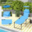 Blue Folding Chaise Lounge Chair With Adjustable And Sunshade, Ideal For Hiking Adventures Patio , Design Sunshade Relaxation