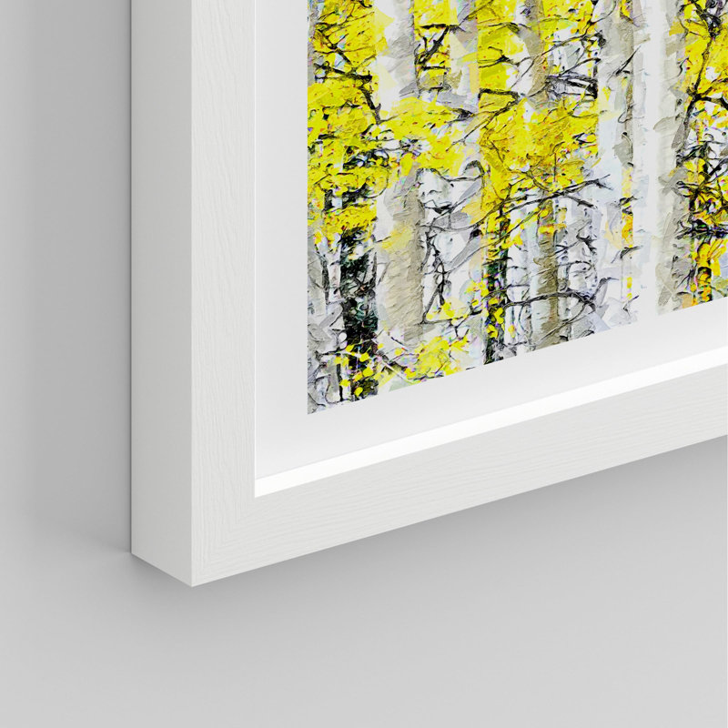 «White Yellow Birch Tree Leaf Spring Autumn Forest» sur papier, Blanc, H 10 po x l 8 po