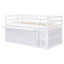 Lit mezzanine simple avec bureau portatif et tablettes, blanc, lit en bois massif amélioré pour la chambre à coucher, rangement pratique rétractable-1683309011-1683309008