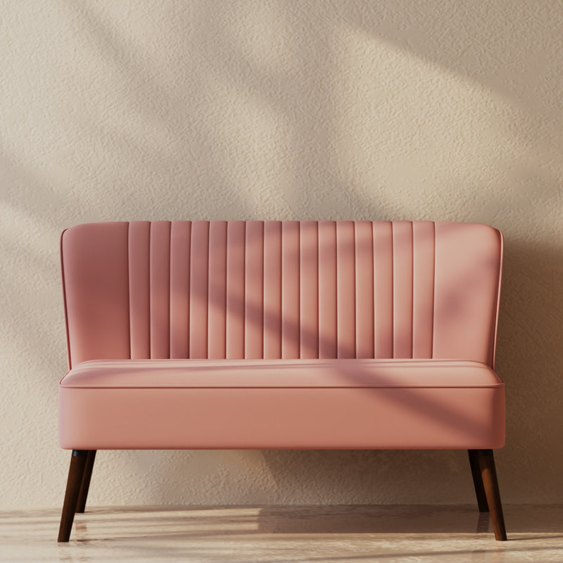 Ashlynn 53" Armless Loveseat, Velours rosé