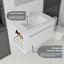 Meuble-lavabo flottant avec lavabo, porte à fermeture en douceur, lavabo en céramique, contreplaqué-861940042-861940043