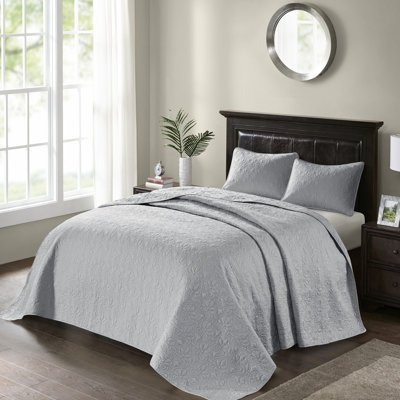 Couvre-lit réversible gris Queen