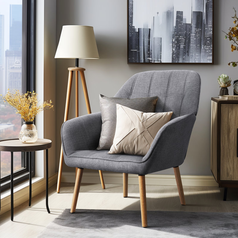 Fauteuil Julisha, 100 % lin gris