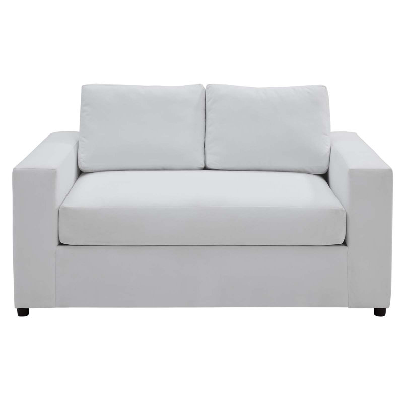 Causeuse Avendale - avec coussin de siège de banc par Modway, Velours blanc tourterelle