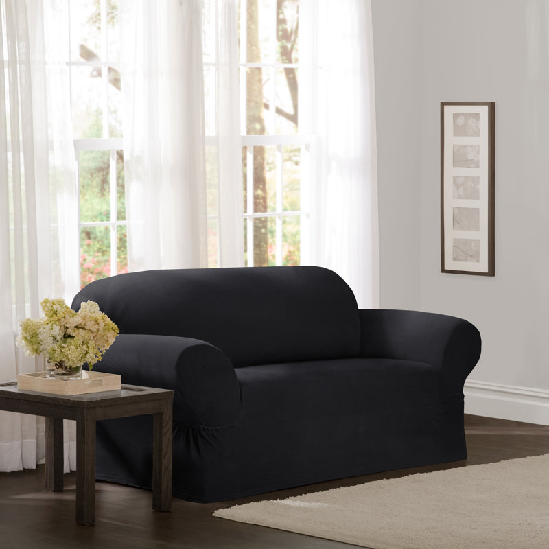 Housse pour causeuse à coussins carrés/rectangulaires, Noir