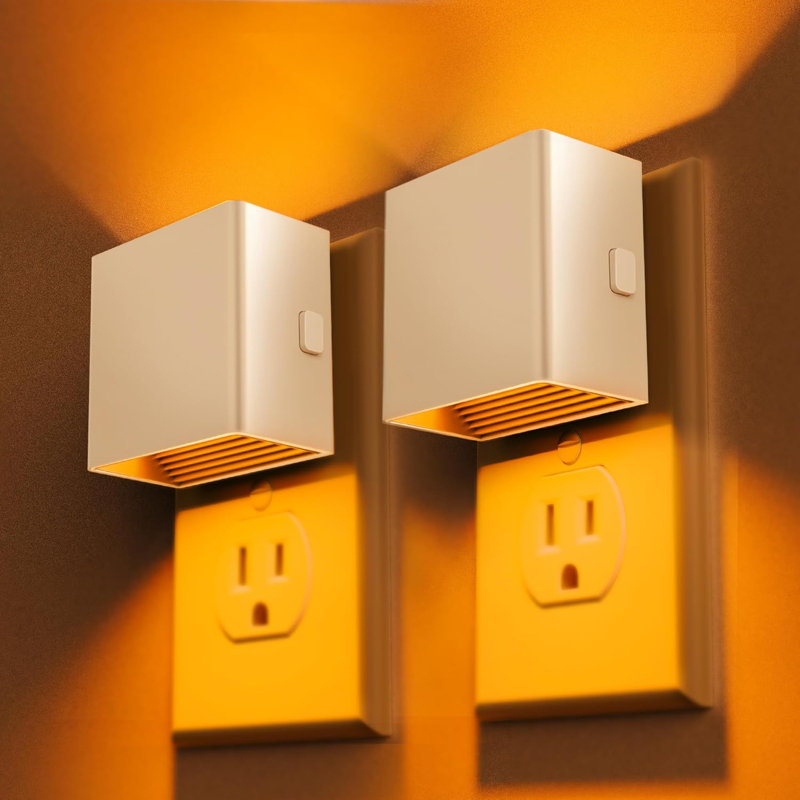 Wall Sconce Style Amber Night Light With 3-Level Dimming And Memory Function, White