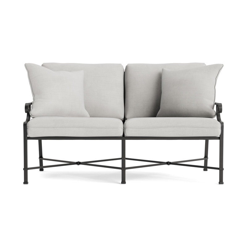 Venetian Outdoor 2 - Seat Loveseat, Textured Pewter, Fusion Dove