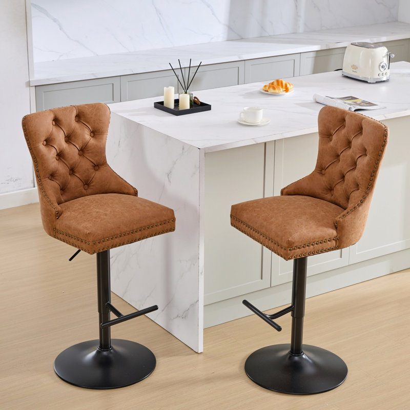 Tabourets de bar Pu, Orange