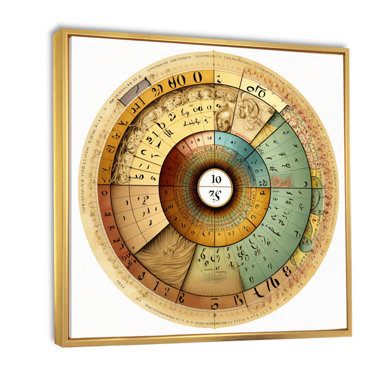 Illustration cosmique de la Cartographie cosmique, Cadre flottant doré, 24" H x 24" W