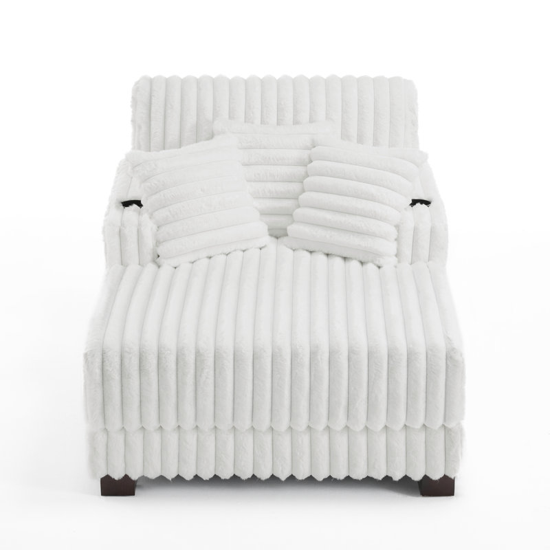 Upholstered Chaise Lounge, Beige
