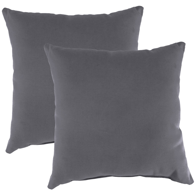 Sunbrella Outdoor Throw Pillow, Canvas Charcoal Gray