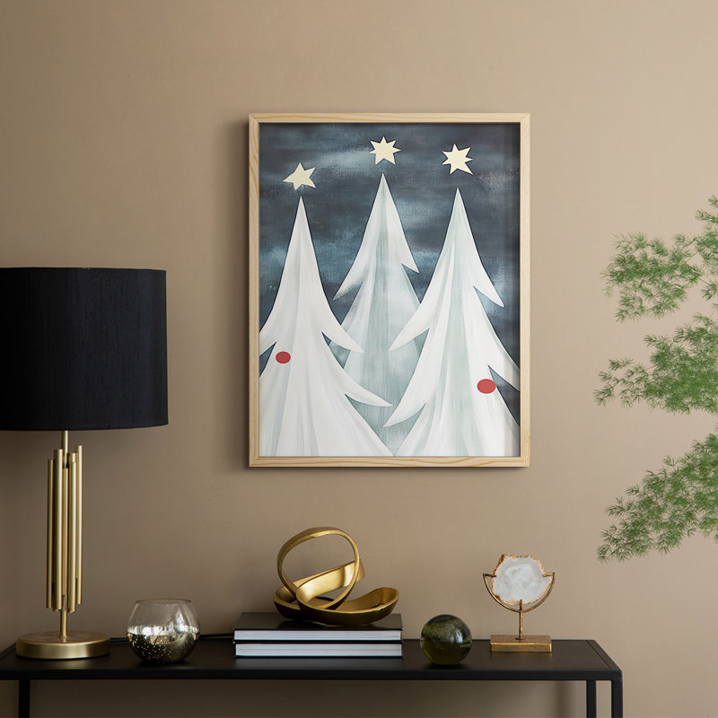 «Christmas Holiday Art DCCCLXIV», reproduction d'art encadrée - bois massif, H 30 po x l 24 po, Naturel