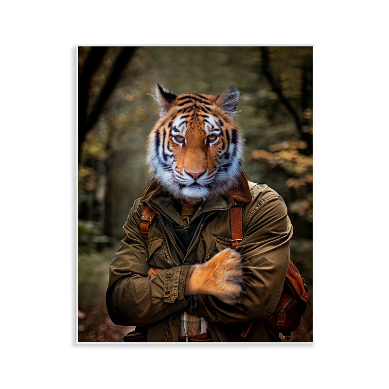 Tigre en randonnée, art mural par Karen Burke