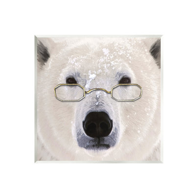 Snowy Polar Bear Glasses Wall Plaque Art By Karen Smith -  Stupell Industries, au-255_wd_12x12