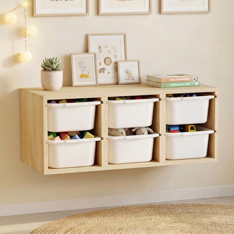 Organisateur de jouets mural en bois Montessori
