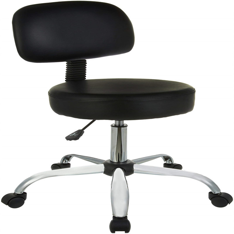 Swivel Upholstered Adjustable Height Counter Stool with Metal Frame