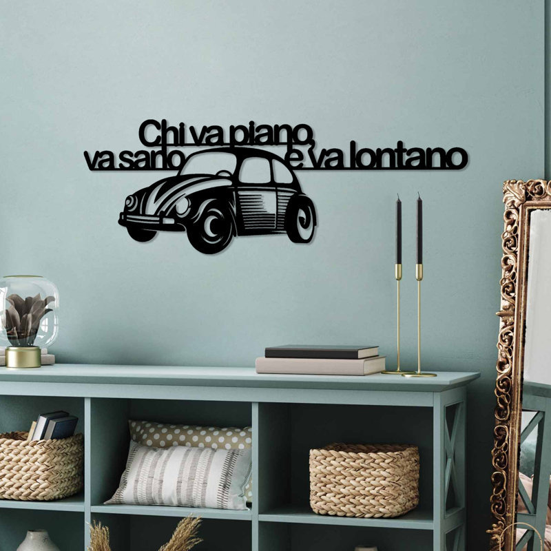 Elegant Decorative Metal Wall Accessory, Black Finish, 23.6 x 7.9 inches | 100% Metal, Thickness: 0.06 inches | Lightweight at 0.72 lbs, Perfect for Modern Home Decor, Versatile and Stylish Design