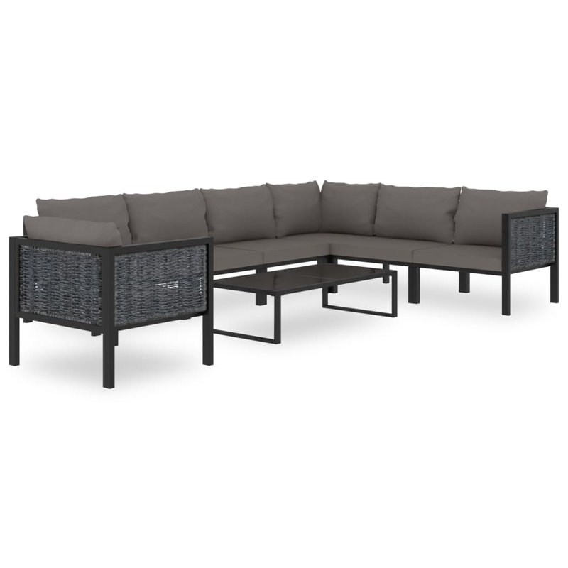 Chaise longue avec coussins 8 pièces Dunnam