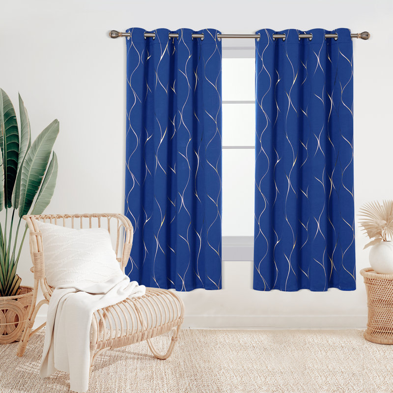 Valmar Blackout Curtain Pair, Width 168 x Drop 183cm, Royal Blue