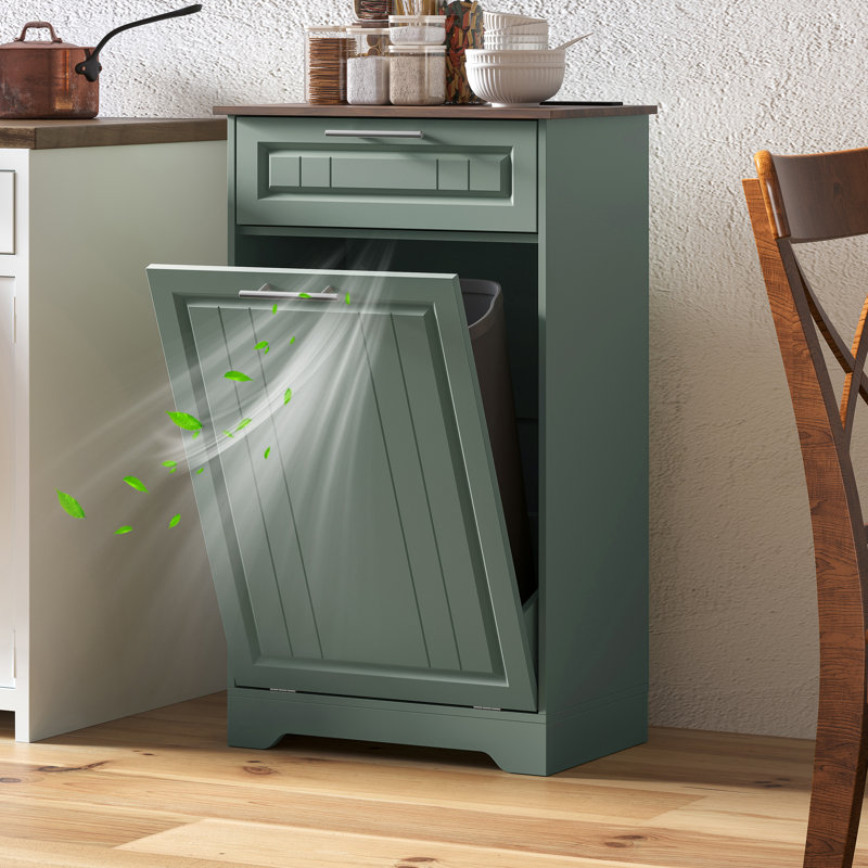 Armoire à poubelle à bascule de 10 gallons avec fonction désodorisante, 10 gallons, Vert