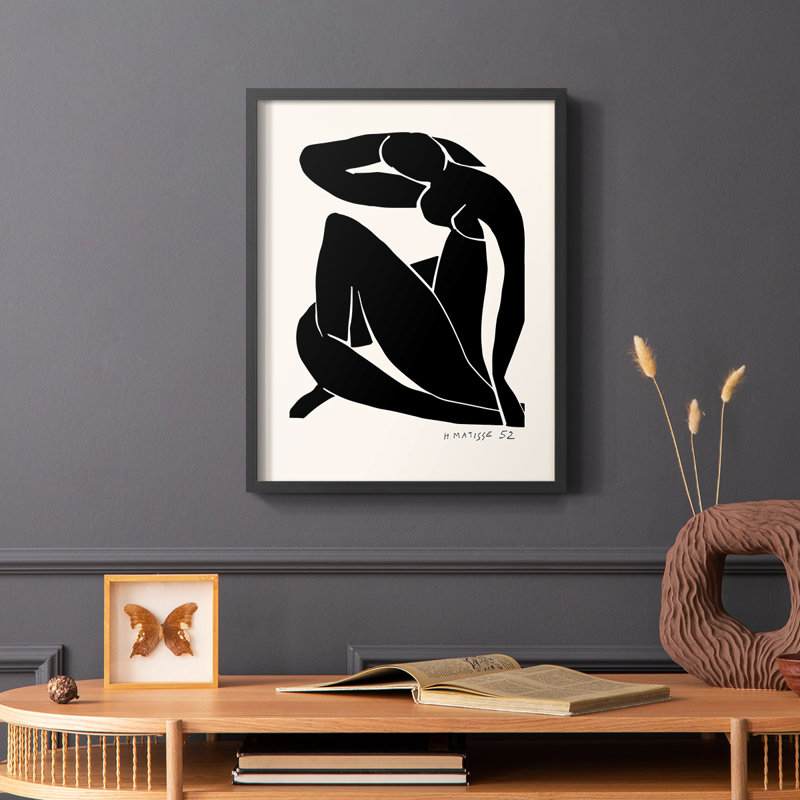 Matisse CCVII Framed Print - Solid Wood, Black, 28" H x 22" W