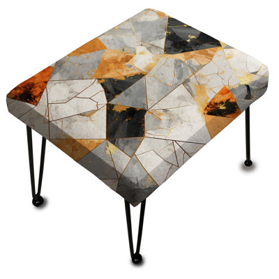Repose-pieds rectangulaire en marbre Gold