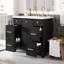 Ensemble de meuble-lavabo de salle de bain 36 "avec comptoir de lavabo, noir, lavabo simple, armoire avec porte à fermeture douce et 3 tiroirs