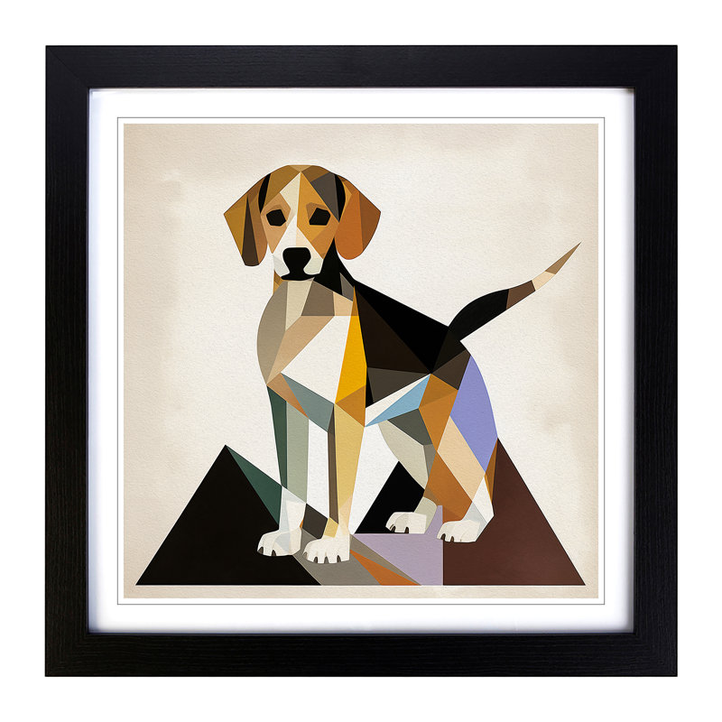 Beagle Suprematism - Framed Print, Black