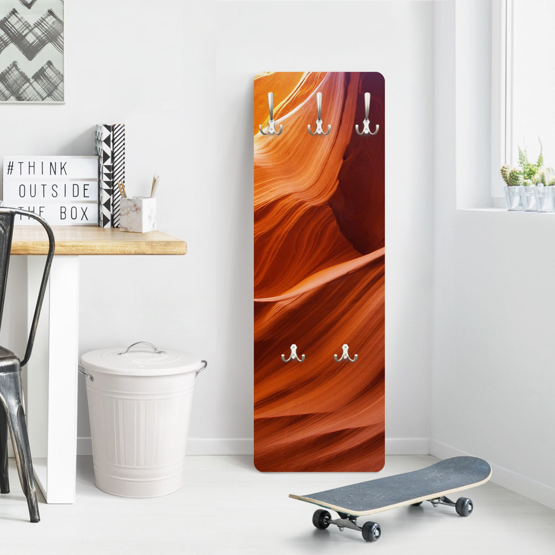 Fernwood 5 - Hook Wall Mounted Coat Rack in Orange
