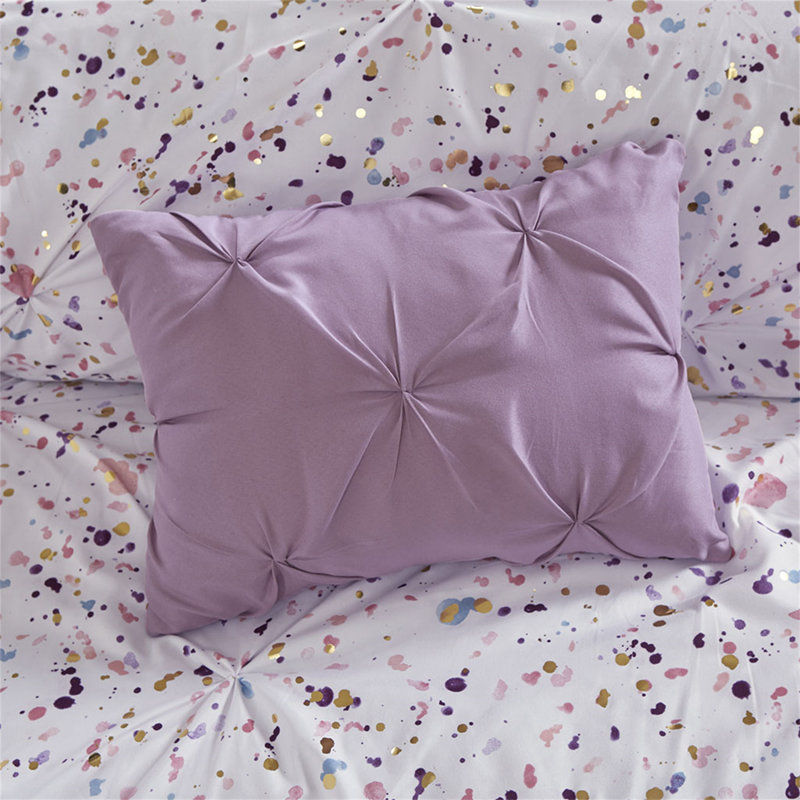 Metallic Printed and Pintucked Comforter, Full/Queen Comforter + 4 Additional Pieces