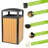 Steel With Plastic Slatted Panels 40 Gallon Curbside Outdoor Trash Can-87104079