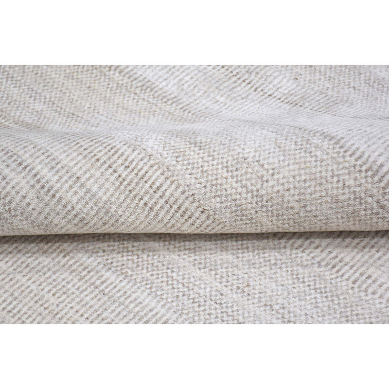 Hand Knotted Abstract Area Rug in Natural/Gray, Rectangle 6' x 9'