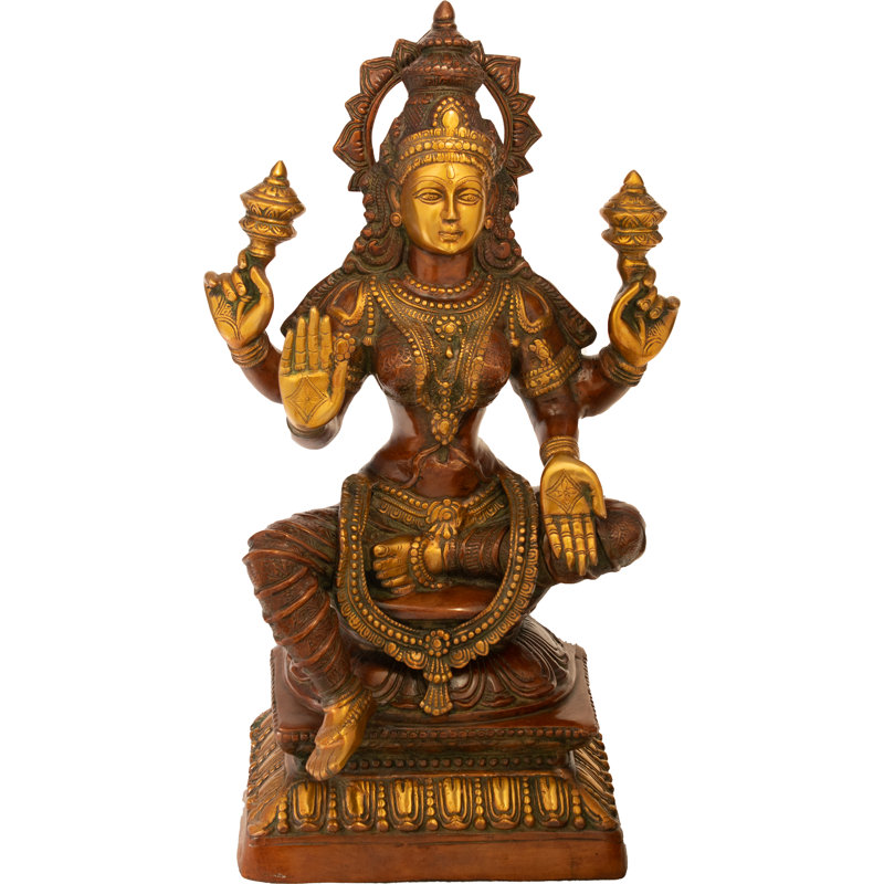 Statue à quatre bras de la bénédiction Lakshmi, Brun