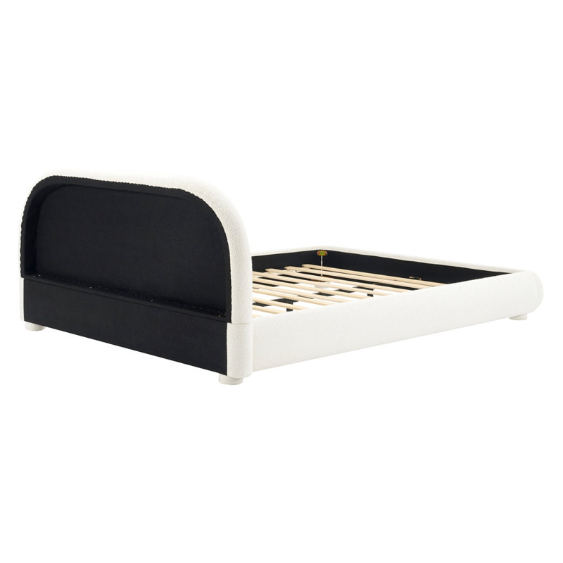 Lit tapissier en tissu, lit double simple moderne, grand lit pour un sommeil élégant et confortable, Grand lit