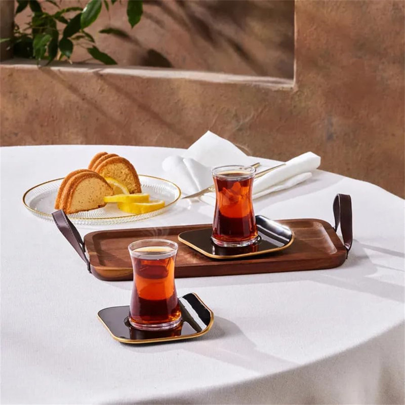 Ebern Designs 1ml Glass Teapot Set, Clear/Gray