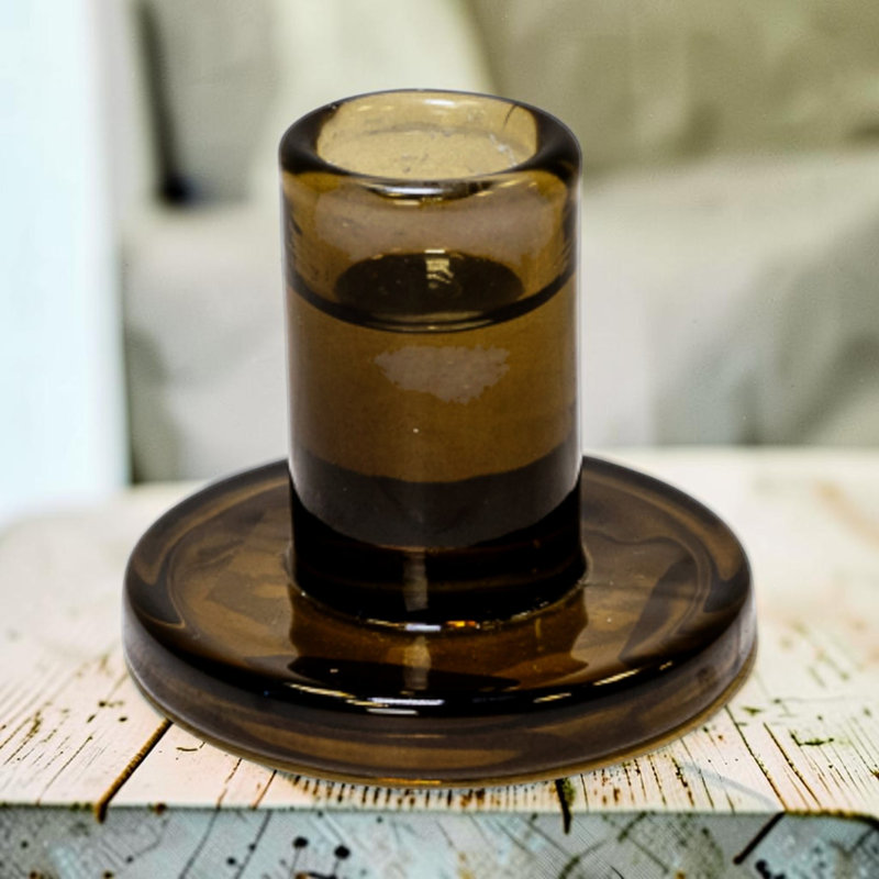 Olive Green Smooth Small Candle Holder
